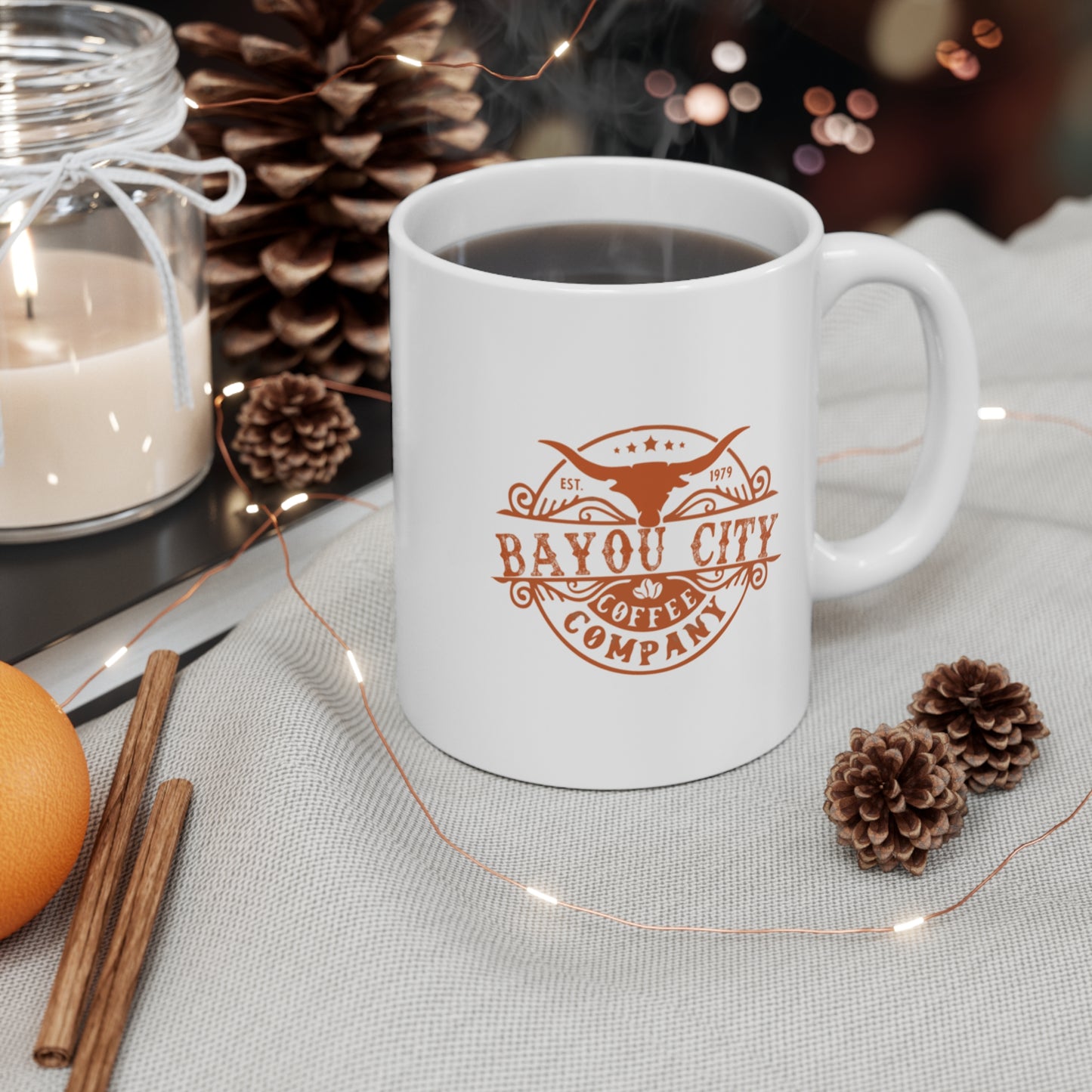 Bayou City Coffee 11 oz Coffee Mug (White)