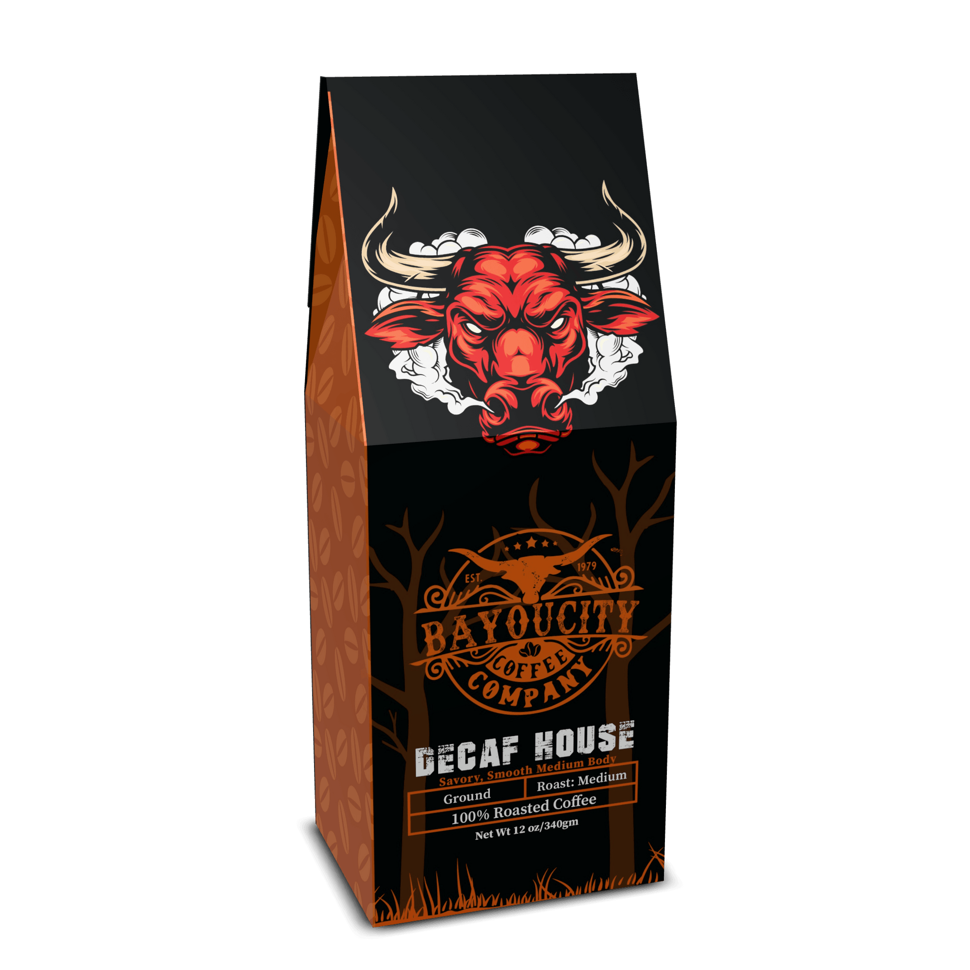 12 ounce bag of Decaf House Blend coffee from Bayou City Coffee