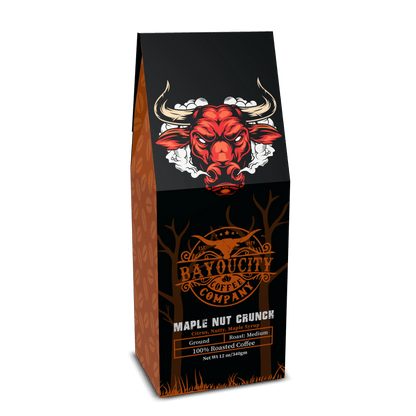 12 ounce bag of Maple Nut Crunch coffee from Bayou City Coffee
